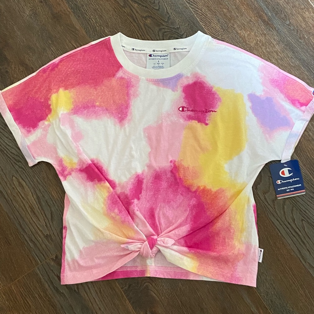 Champion multi wash tie front tee